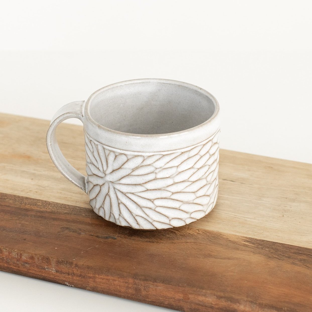 Carved Stoneware Mug