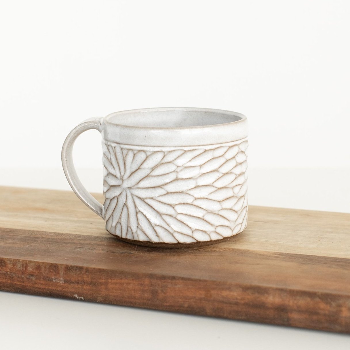 Carved Stoneware Mug